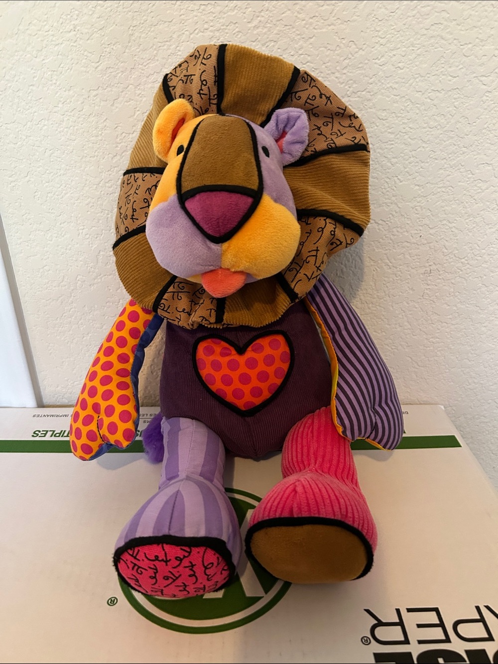 Britto PopPlush Leonardo Patchwork Heart Lion